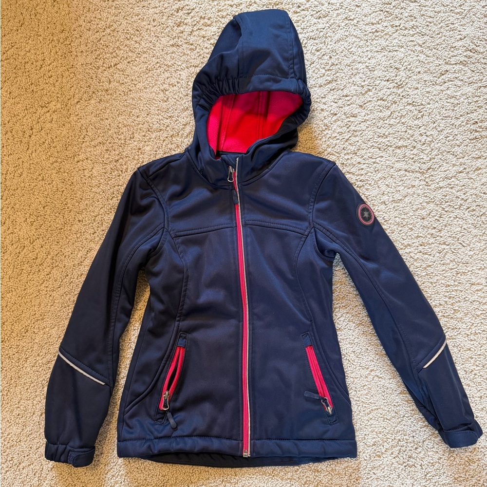 Softshell Kids Jacket - Navy and Pink